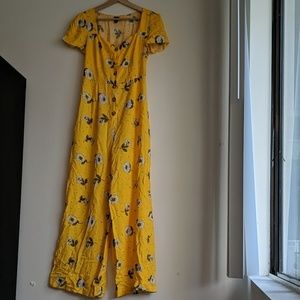 Wild Fable Shirt Sleeve Floral Jumpsuit